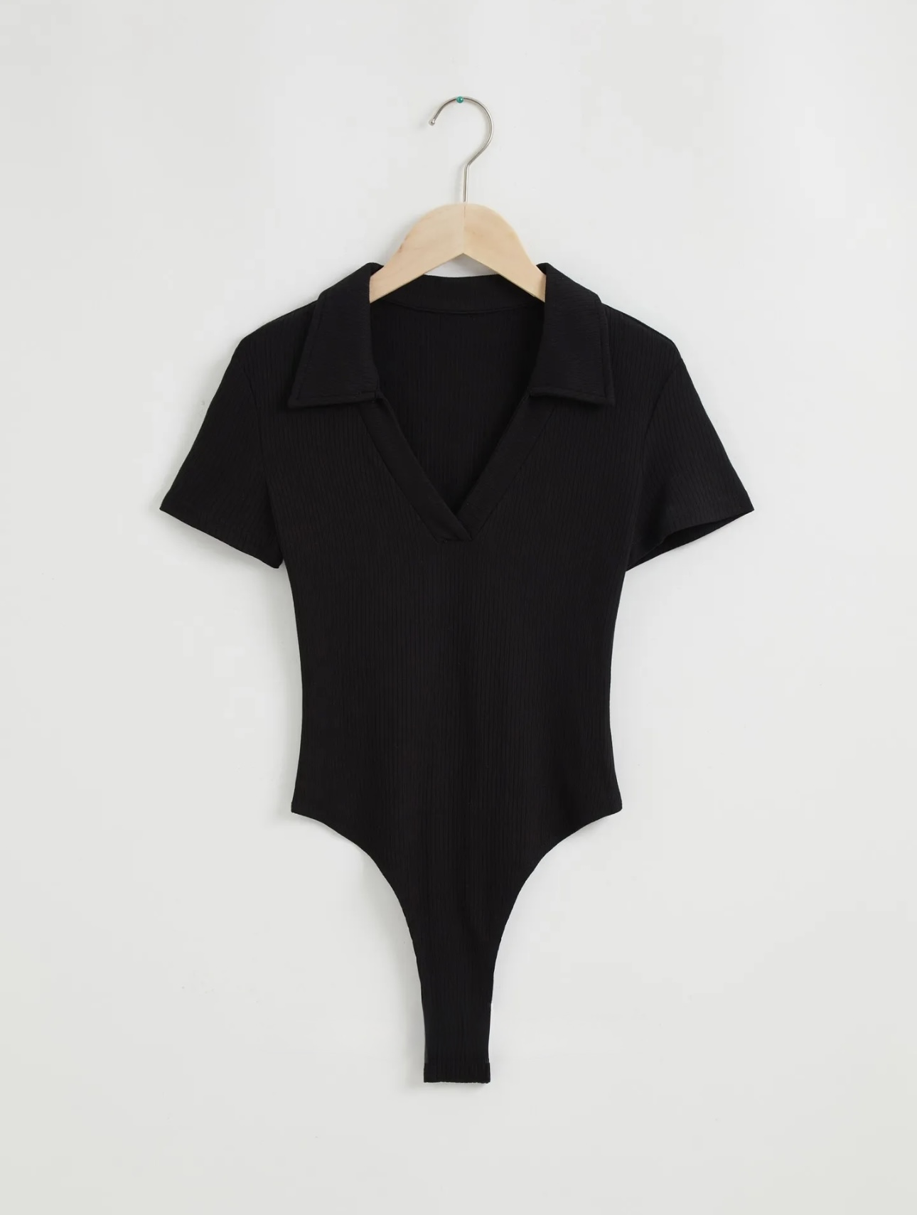 Ribbed Polo Bodysuit - Image 5
