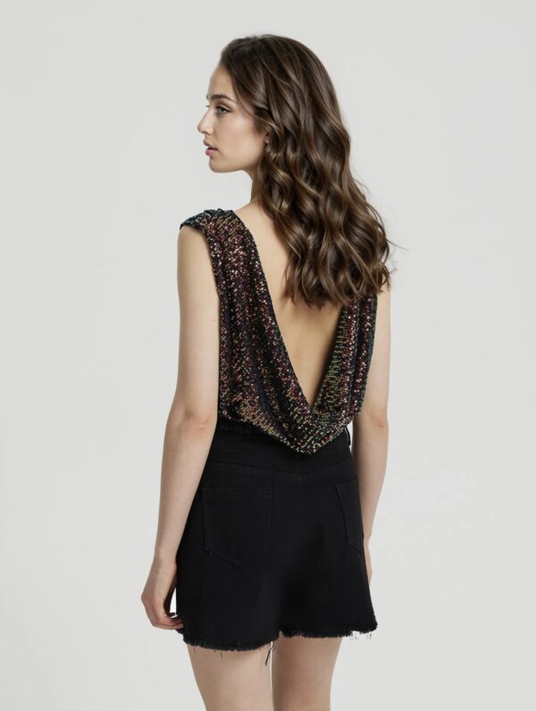 Draped Sequinned Bodysuit - Image 11