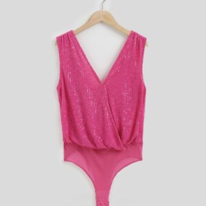 Draped Sequinned Bodysuit - Image 7
