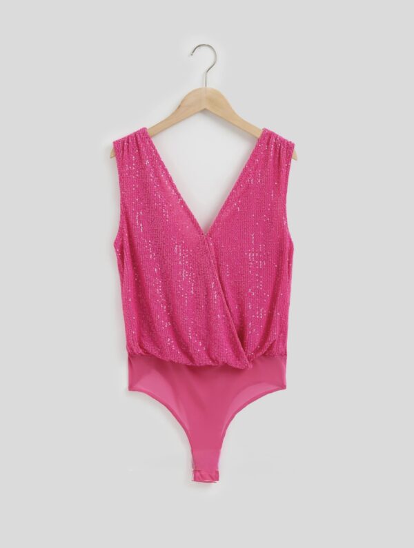 Draped Sequinned Bodysuit - Image 7