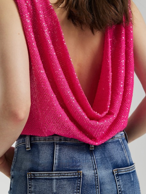 Draped Sequinned Bodysuit - Image 14