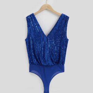 Draped Sequinned Bodysuit - Image 4