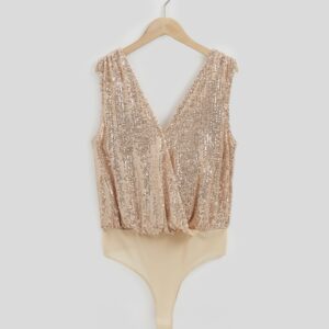 Draped Sequinned Bodysuit - Image 3