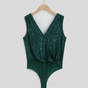 Draped Sequinned Bodysuit - Image 2