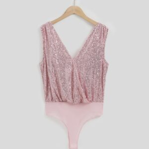 Draped Sequinned Bodysuit - Image 9