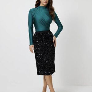 Turquoise Gathered Bodysuit - Image 3