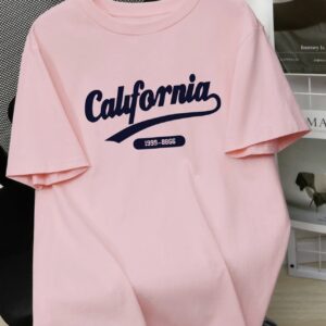Pink Printed Pullover T - Shirts