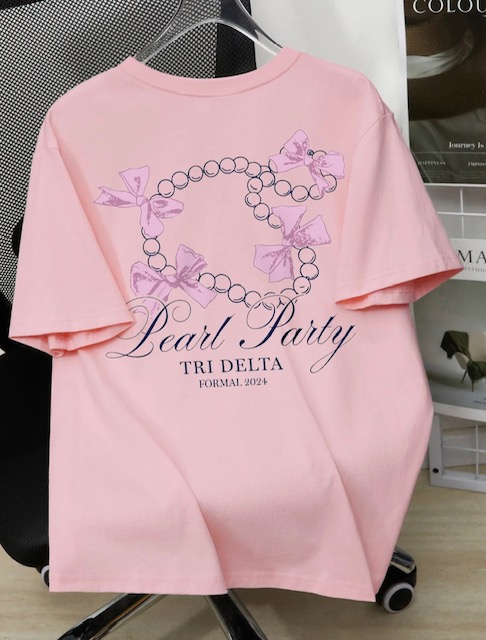 Pink Printed Pullover T - Shirts - Image 7