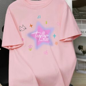 Pink Printed Pullover T - Shirts - Image 5