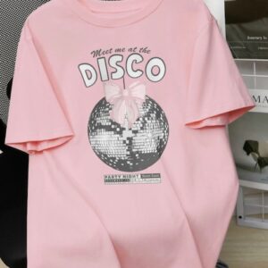 Pink Printed Pullover T - Shirts - Image 4