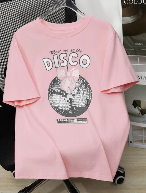 Pink Printed Pullover T - Shirts - Image 4