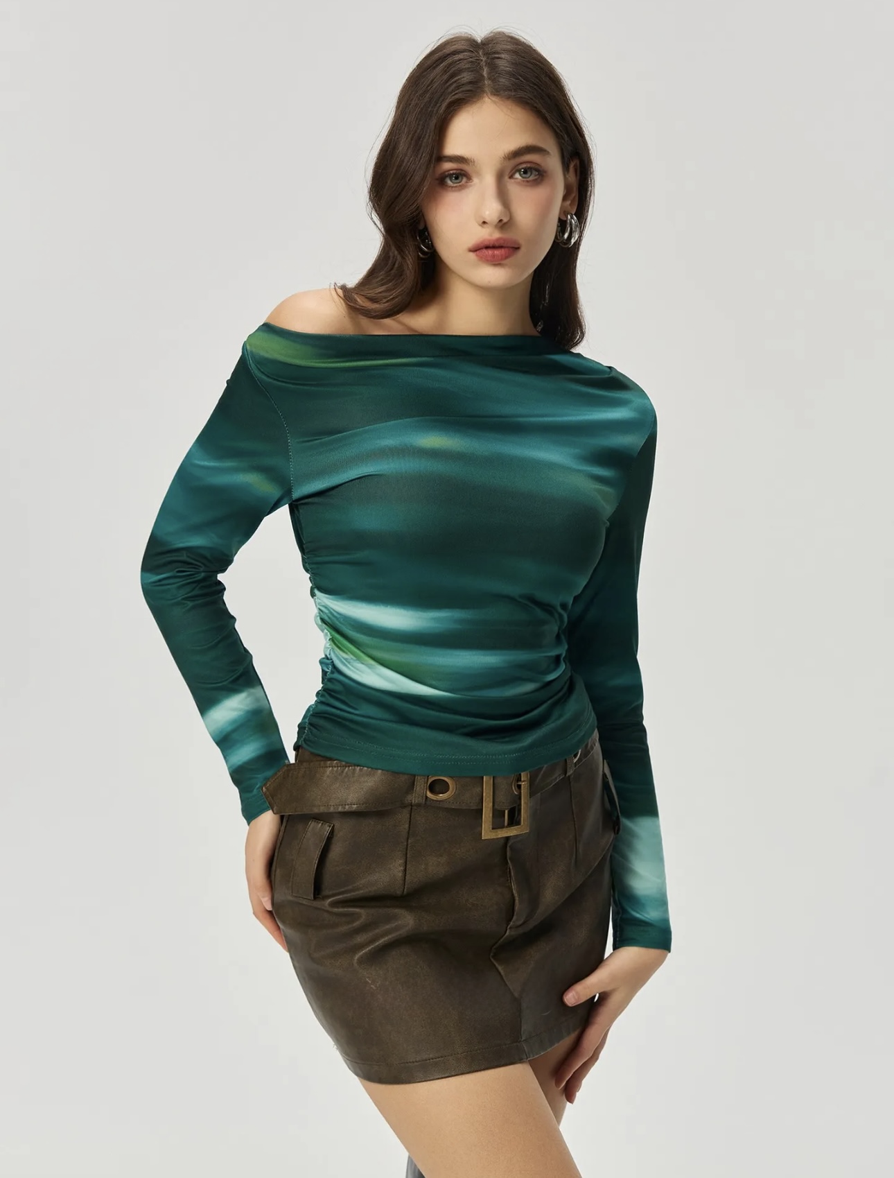 Printed Ruched Top - Image 4