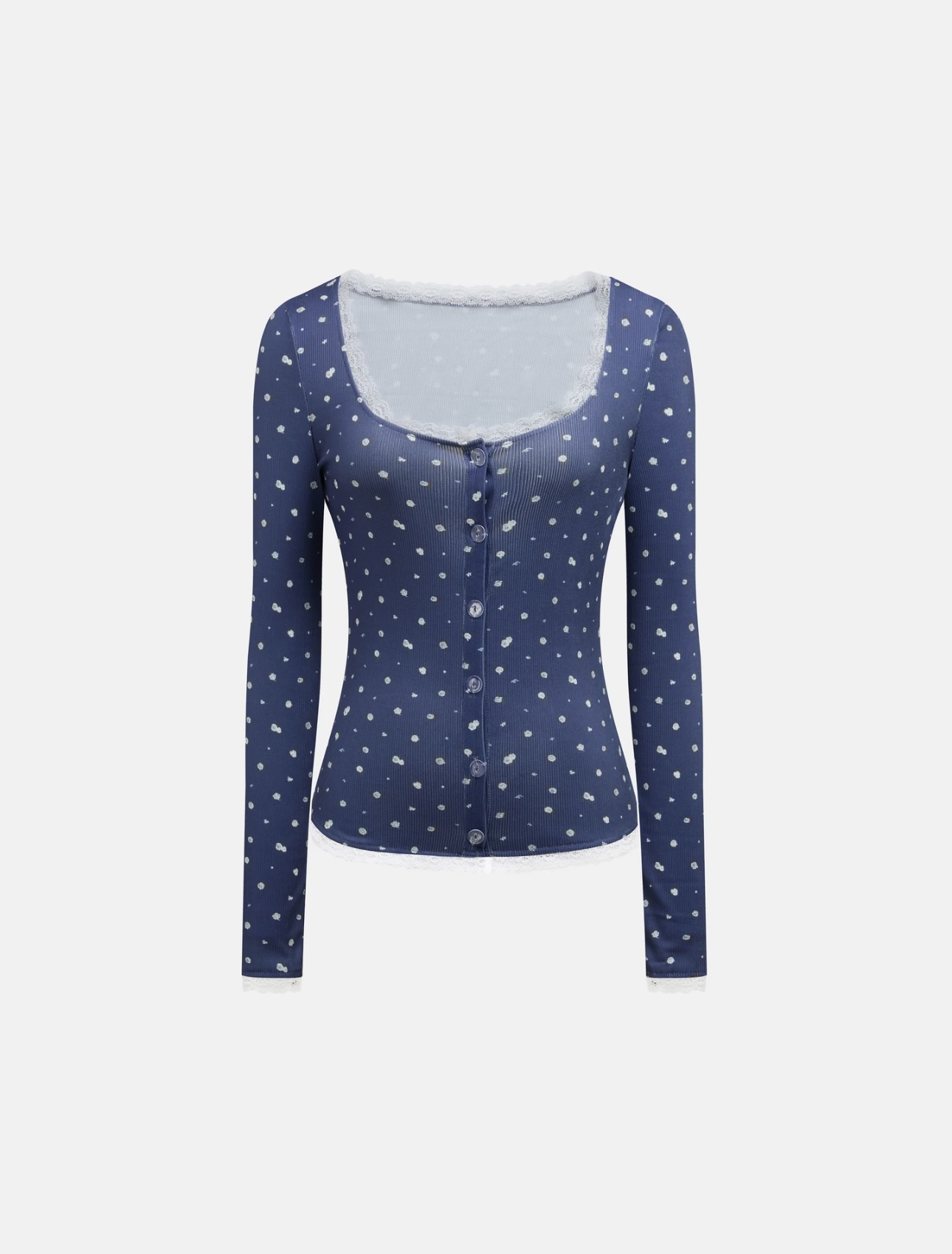 Printed Lace Trimmed Top - Image 3