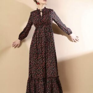 Classy Neck Pattern A - Line Dress - Image 20