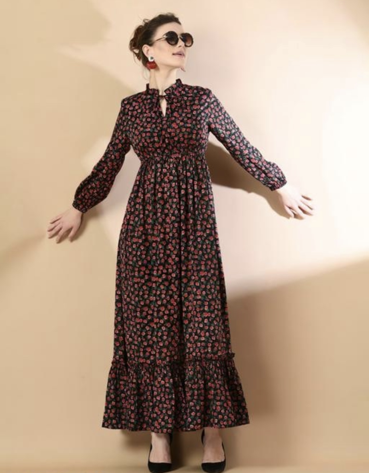 Classy Neck Pattern A - Line Dress - Image 20