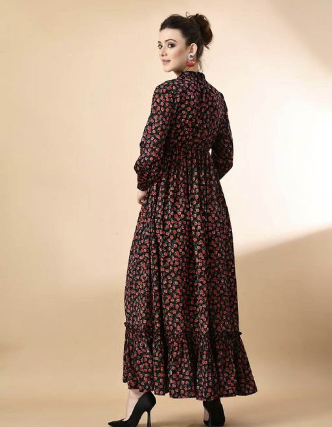 Classy Neck Pattern A - Line Dress - Image 19
