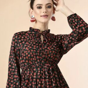 Classy Neck Pattern A - Line Dress - Image 18