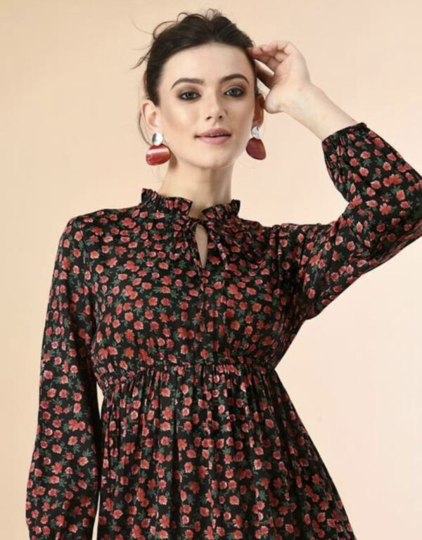 Classy Neck Pattern A - Line Dress - Image 18