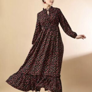 Classy Neck Pattern A - Line Dress - Image 5