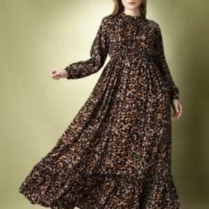 Classy Neck Pattern A - Line Dress - Image 17