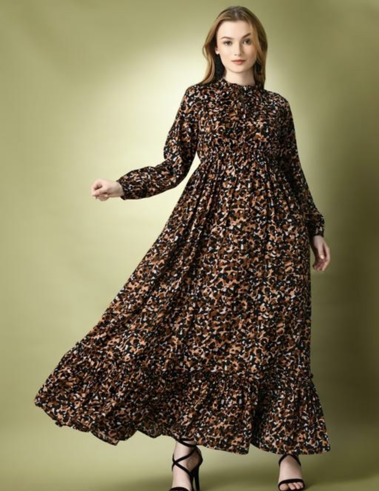 Classy Neck Pattern A - Line Dress - Image 17