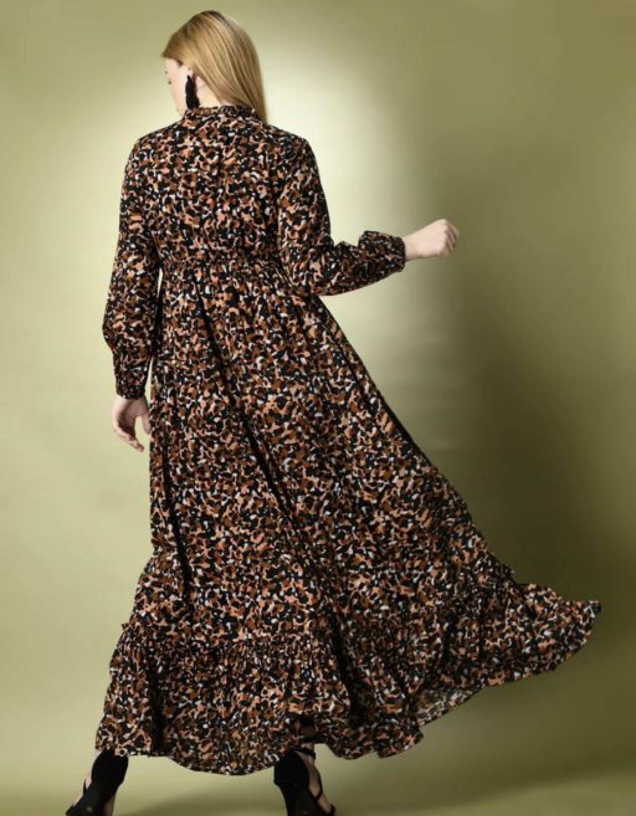 Classy Neck Pattern A - Line Dress - Image 16