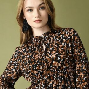 Classy Neck Pattern A - Line Dress - Image 15