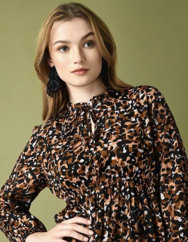 Classy Neck Pattern A - Line Dress - Image 15