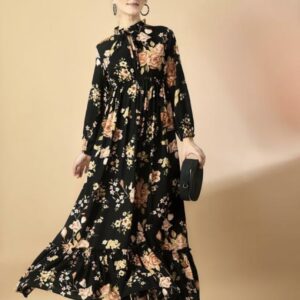 Classy Neck Pattern A - Line Dress - Image 14