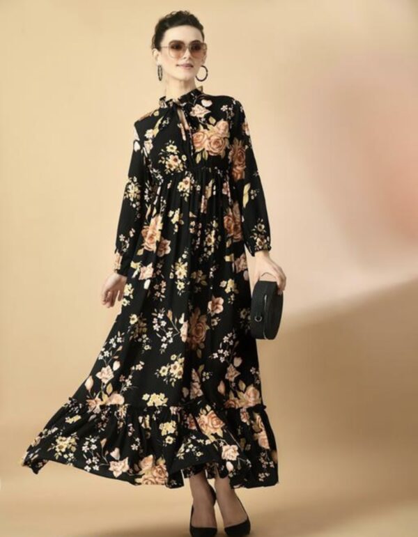 Classy Neck Pattern A - Line Dress - Image 14