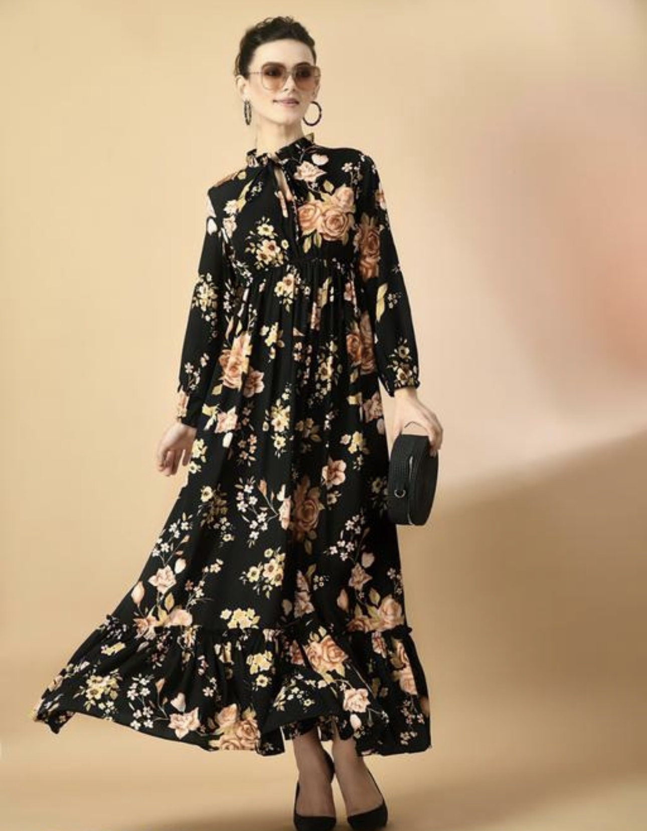 Classy Neck Pattern A - Line Dress - Image 14