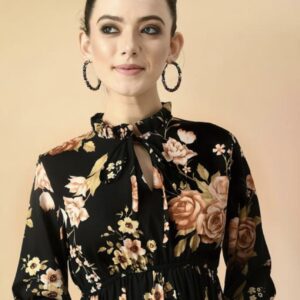 Classy Neck Pattern A - Line Dress - Image 12