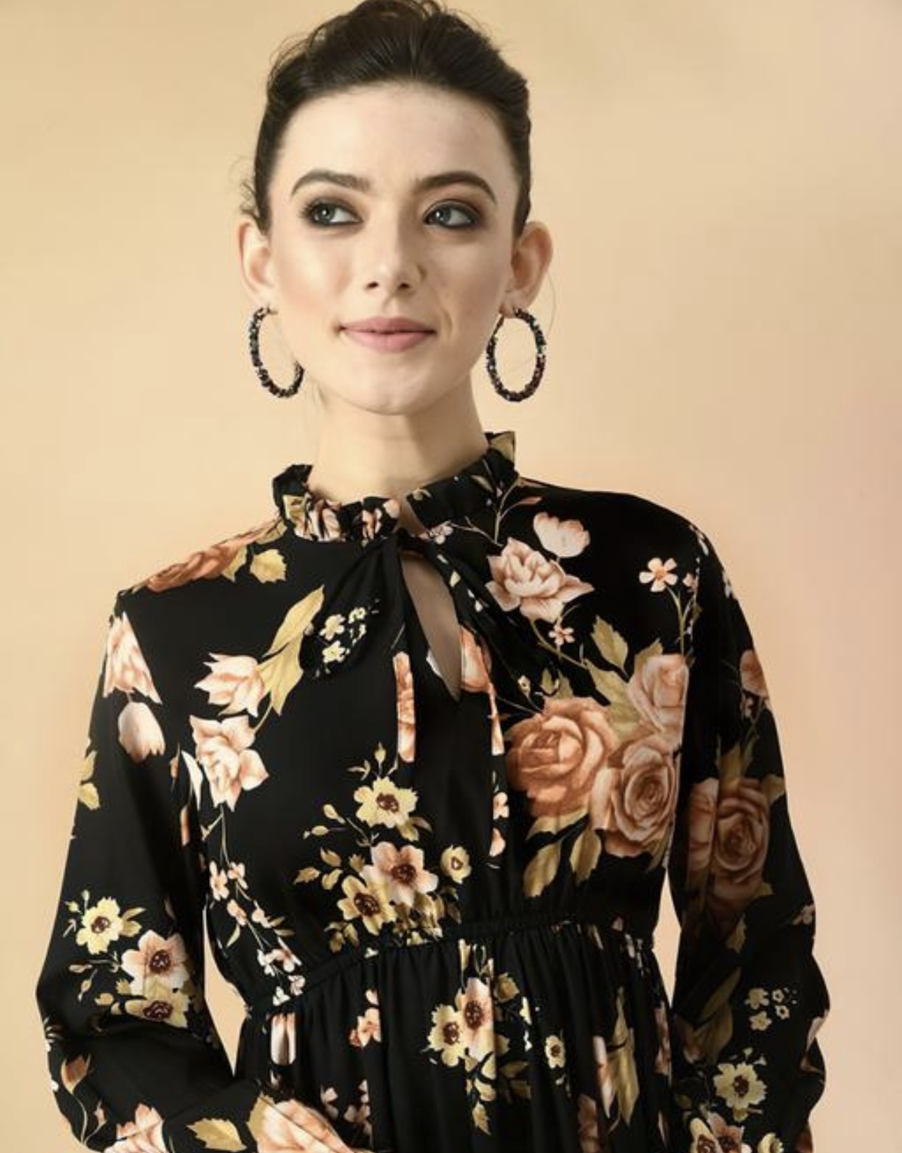 Classy Neck Pattern A - Line Dress - Image 12