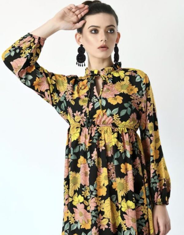 Classy Neck Pattern A - Line Dress - Image 10