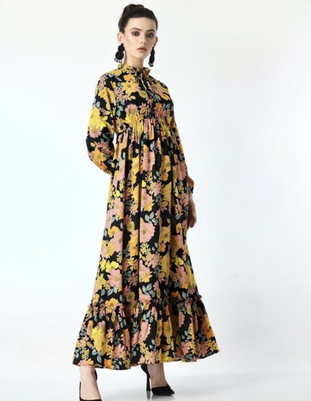 Classy Neck Pattern A - Line Dress - Image 9