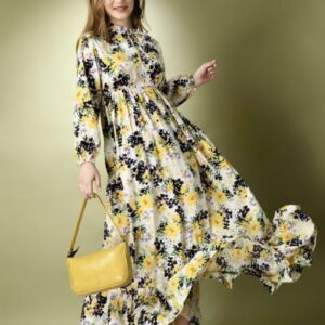 Classy Neck Pattern A - Line Dress - Image 8