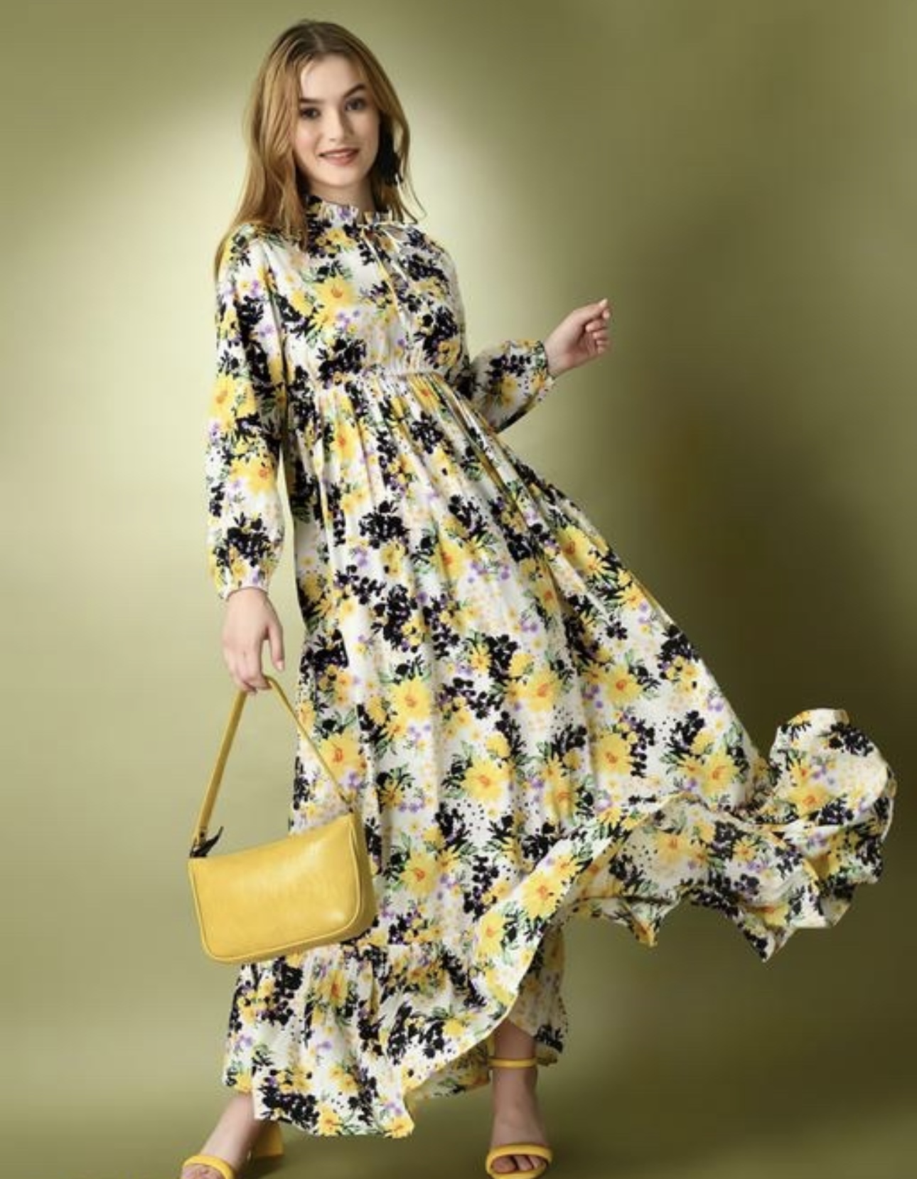 Classy Neck Pattern A - Line Dress - Image 8