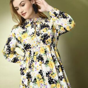 Classy Neck Pattern A - Line Dress - Image 6