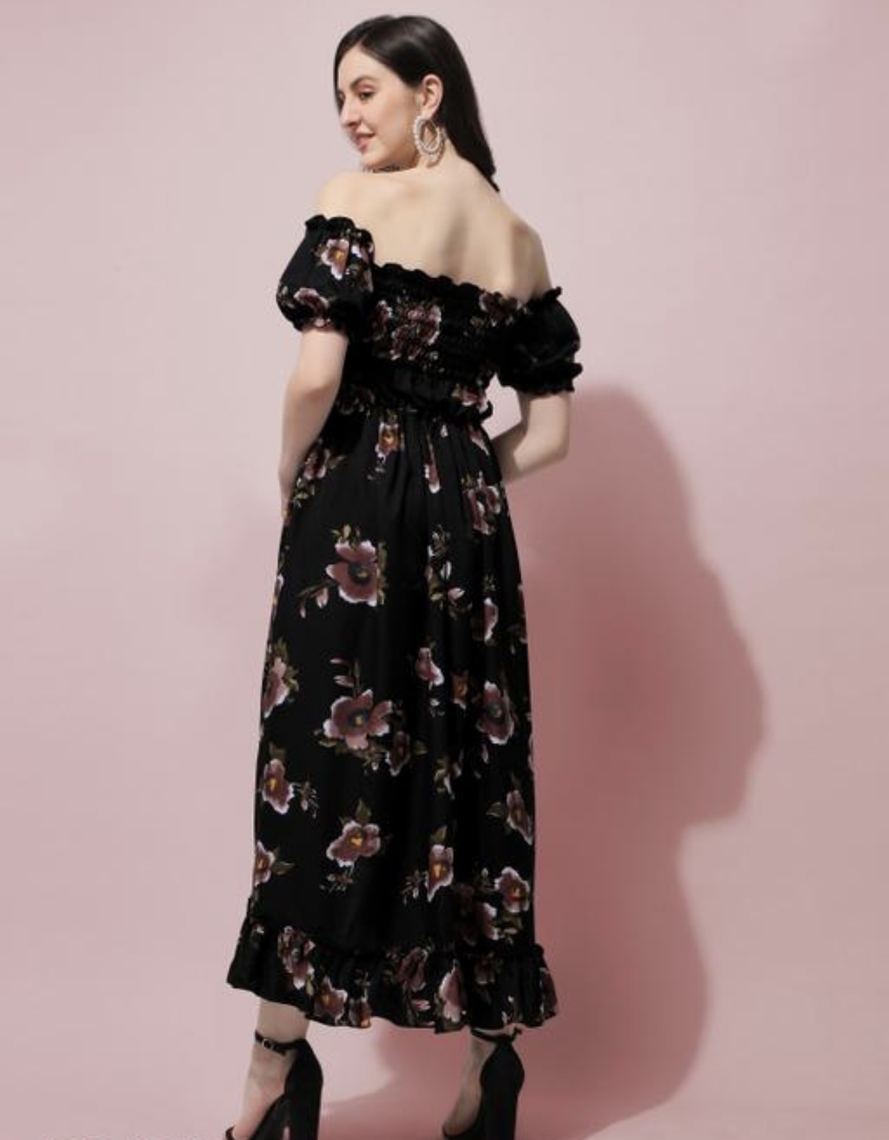 High - Low Off the Shoulder A - Line Dress - Image 9