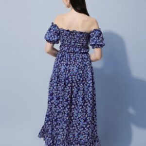 High - Low Off the Shoulder A - Line Dress - Image 7