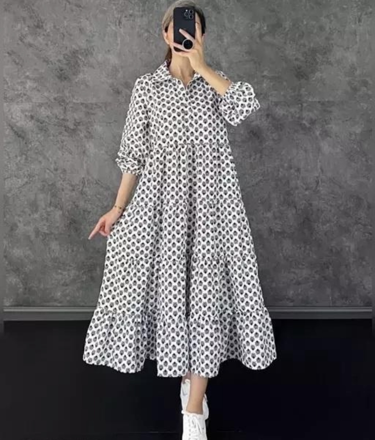 Collar Retro A - Line Dress - Image 3