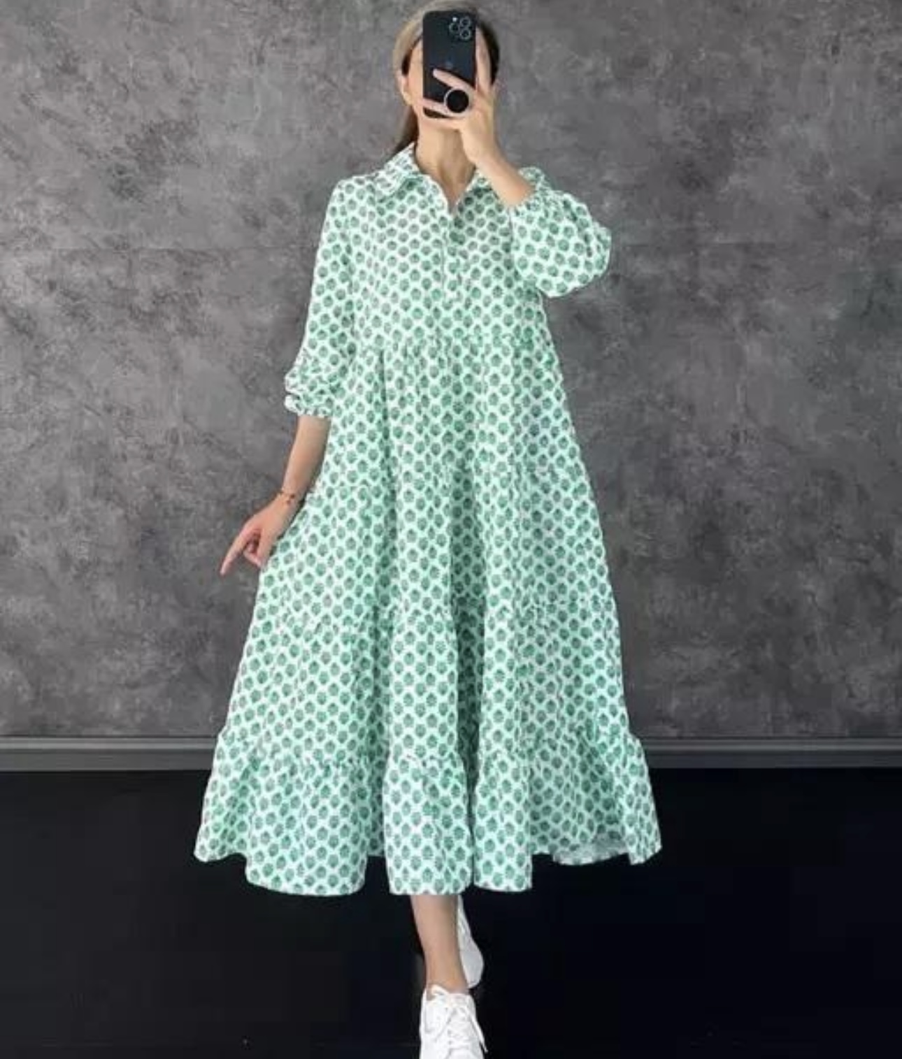 Collar Retro A - Line Dress - Image 1