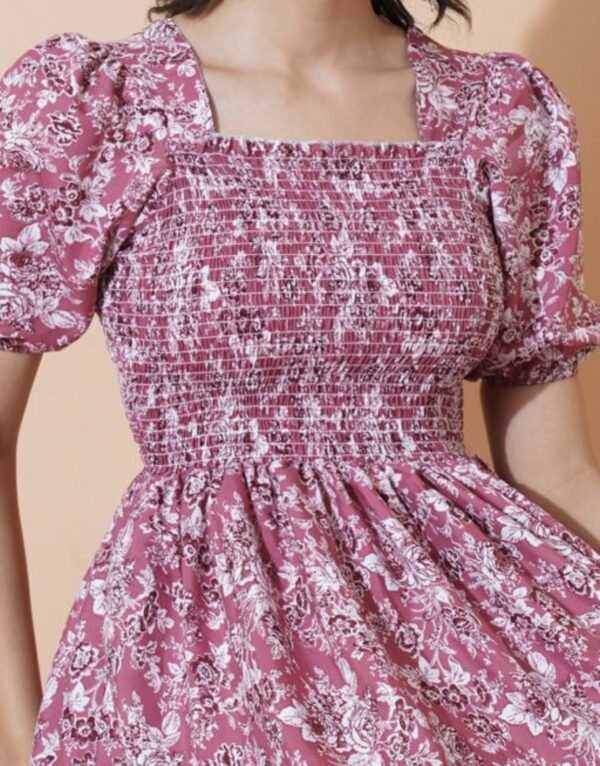 Smocked Superior A - Line Midi Dress - Image 14