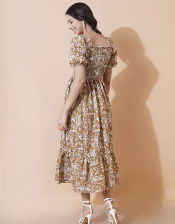 Smocked Superior A - Line Midi Dress - Image 12