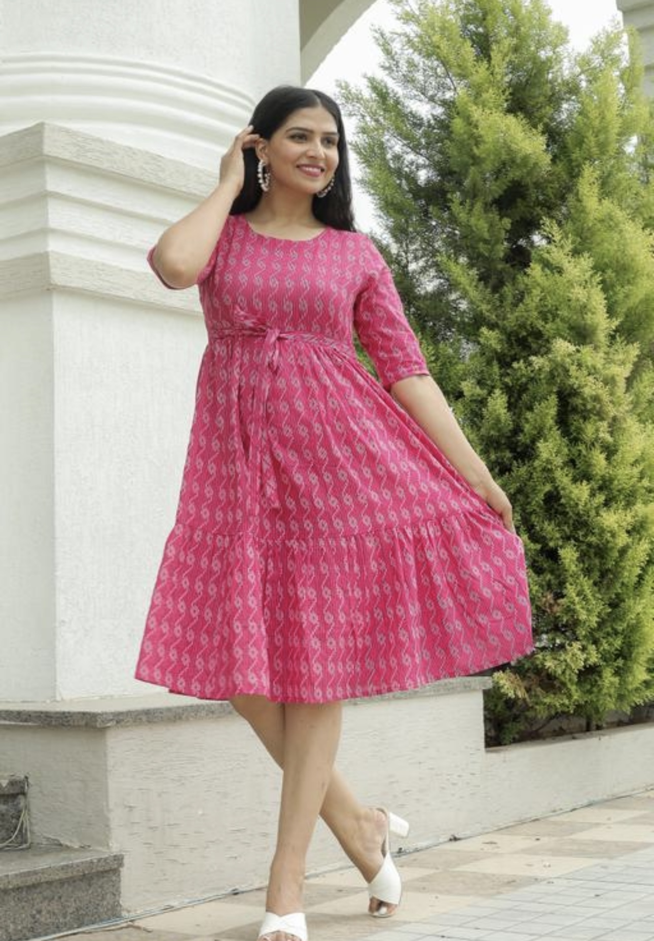 Cotton Elegant A - Line Dress - Image 11