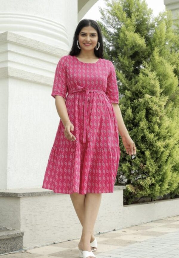 Cotton Elegant A - Line Dress - Image 3