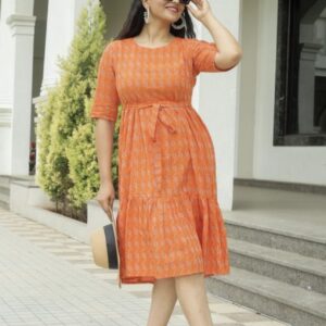 Cotton Elegant A - Line Dress - Image 9