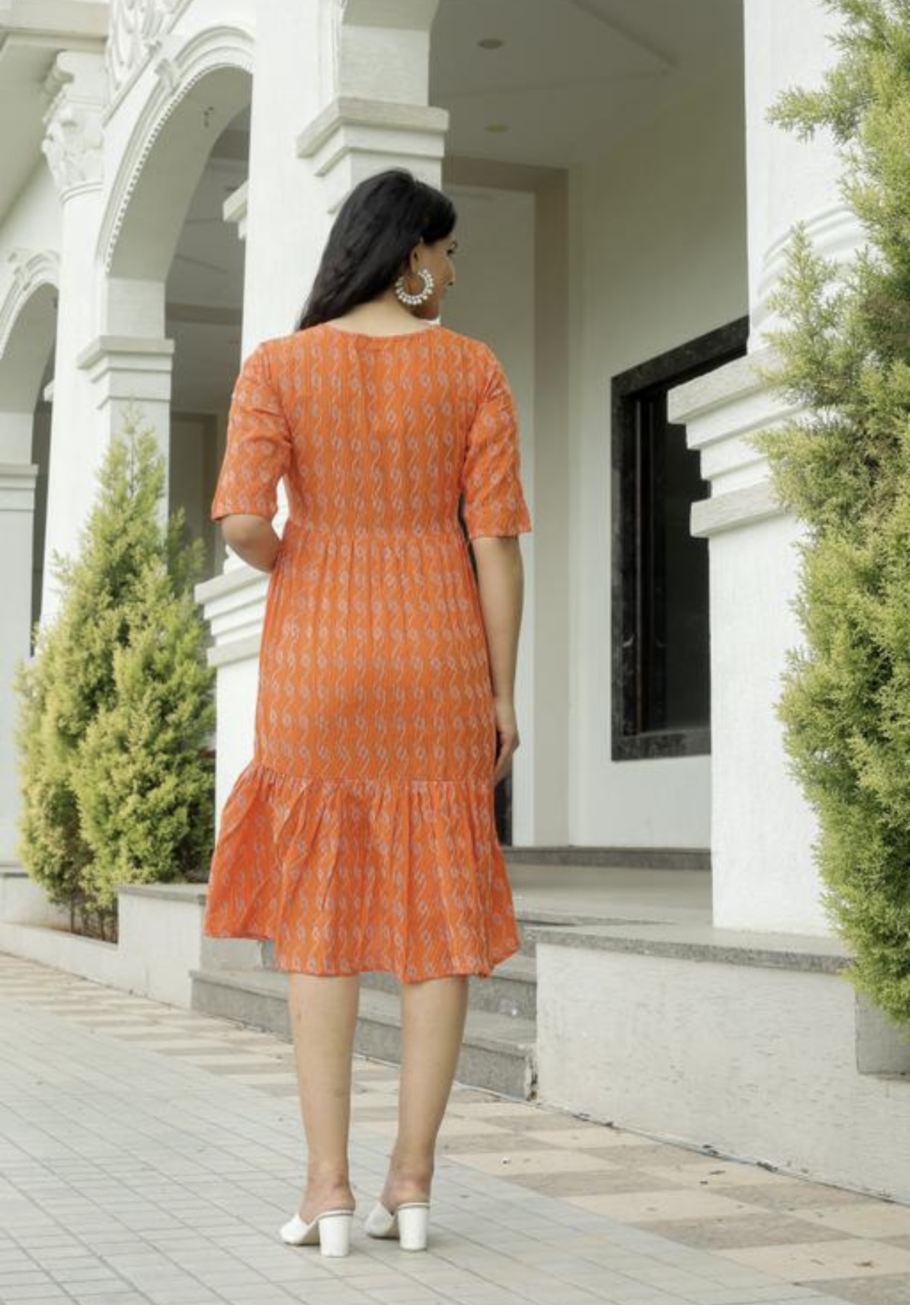 Cotton Elegant A - Line Dress - Image 8