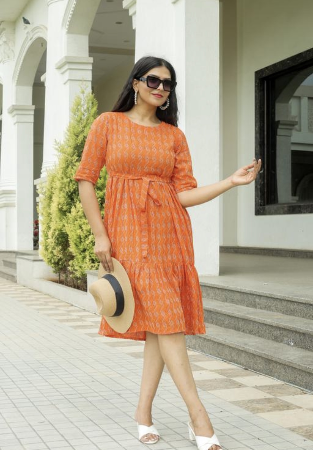 Cotton Elegant A - Line Dress - Image 2