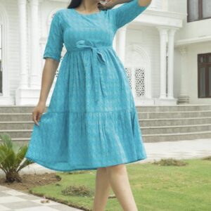 Cotton Elegant A - Line Dress - Image 6